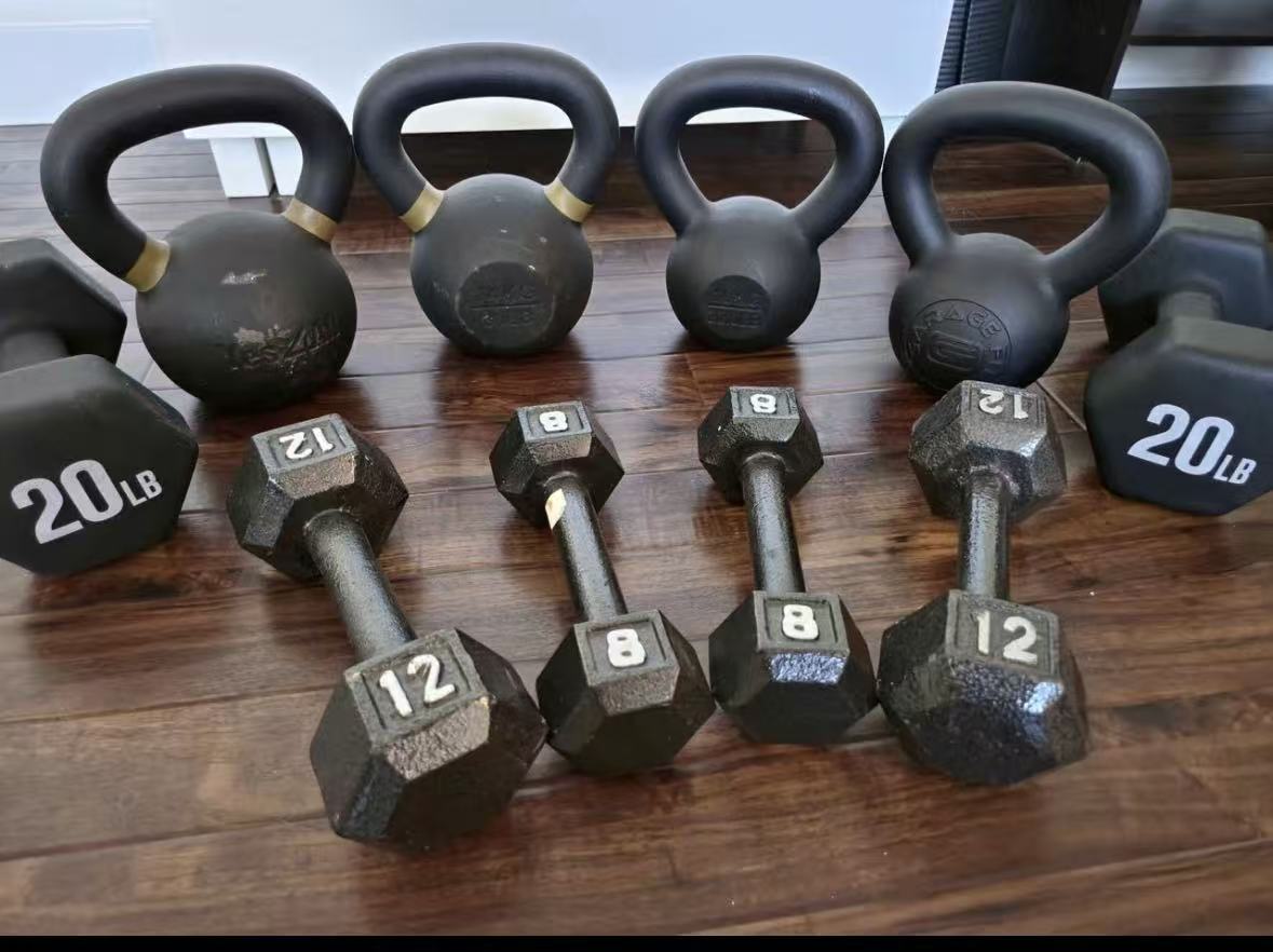 Dumbbells and Kettlebells